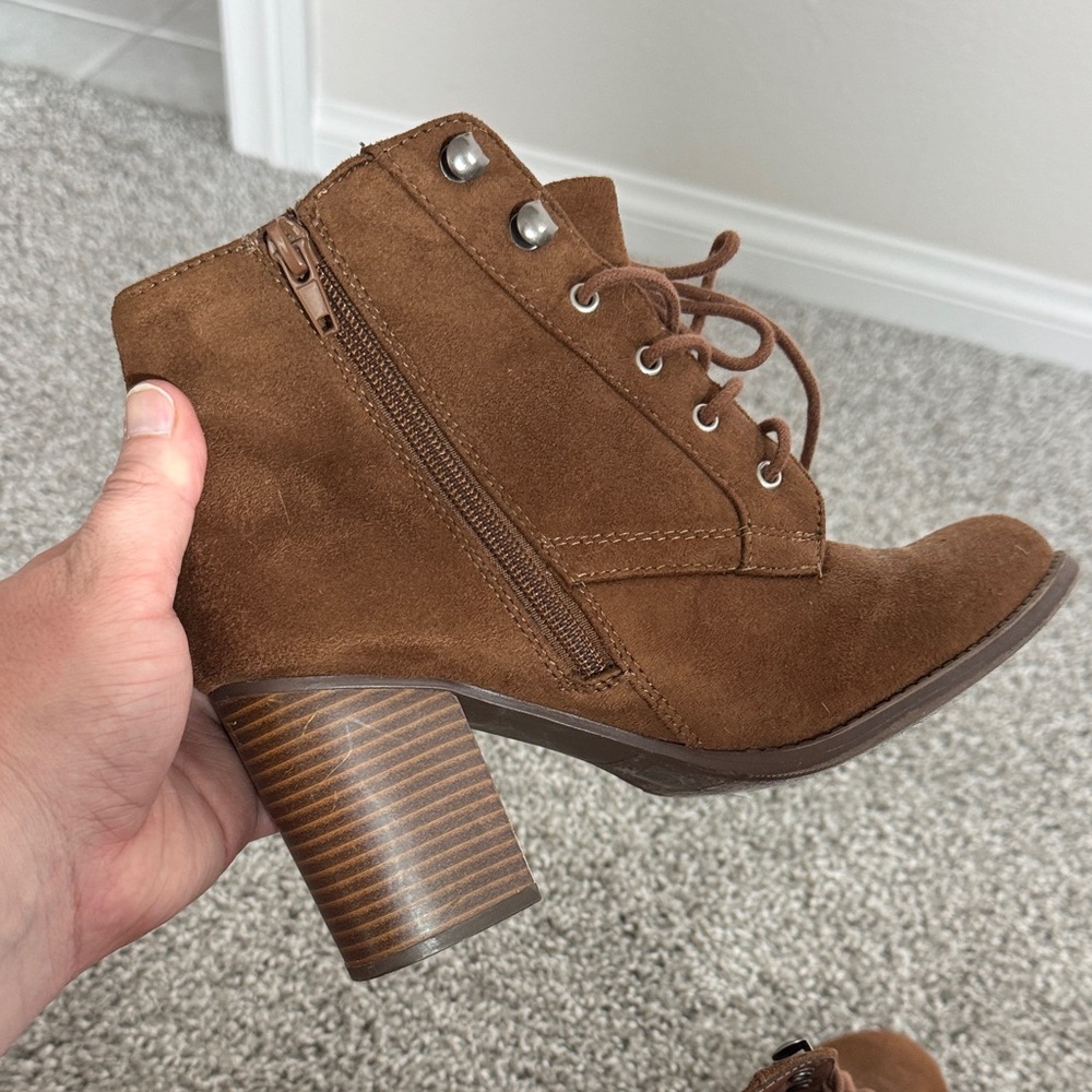 Soda Brown Lace Up Boots - Picture 7 of 7